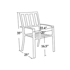 Leigh Stacking Patio Dining Armchair (Set of 2) AH3511