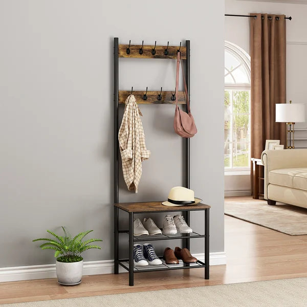Leija 23.6'' Wide Hall Tree with Bench and Shoe Storage