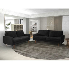 Load image into Gallery viewer, Lemke 58&quot; Velvet Round Arm Loveseat
