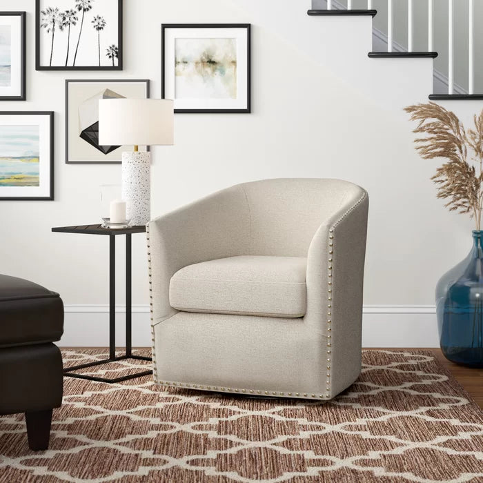 Leominster 28'' Wide Swivel Barrel Chair