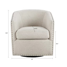 Load image into Gallery viewer, Leominster Nailhead Swivel Barrel Chair
