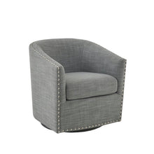 Load image into Gallery viewer, Leominster Nailhead Swivel Barrel Chair, 20.5&quot;H

