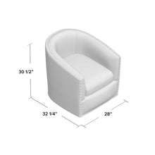 Load image into Gallery viewer, Leominster Nailhead Swivel Barrel Chair
