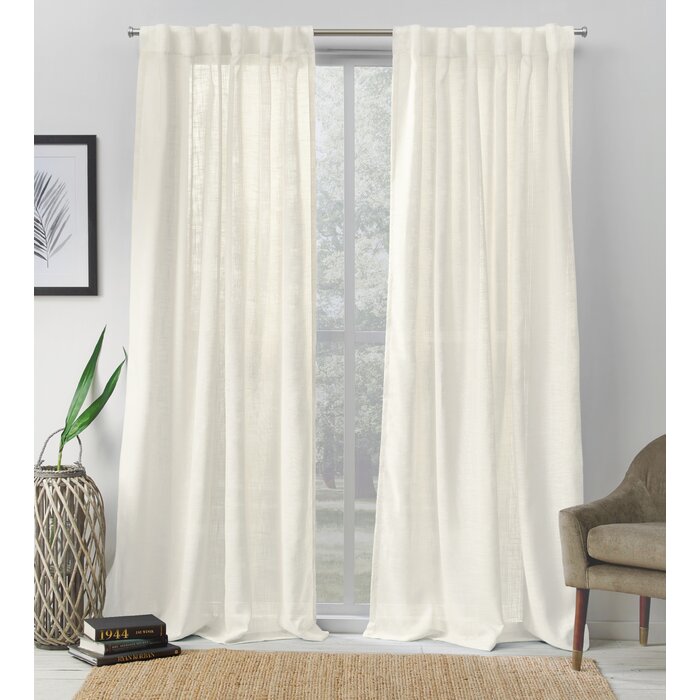 Leon Polyester Semi-Sheer Curtain Pair 54