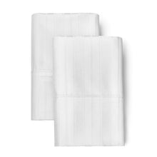 Load image into Gallery viewer, Queen White Leona Luxury 500 Thread Count Striped 100% Cotton Sheet Set, EC1067
