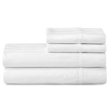 Load image into Gallery viewer, Queen White Leona Luxury 500 Thread Count Striped 100% Cotton Sheet Set, EC1067
