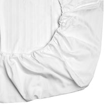 Load image into Gallery viewer, Queen White Leona Luxury 500 Thread Count Striped 100% Cotton Sheet Set, EC1067
