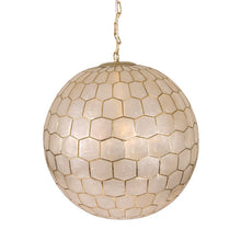 Load image into Gallery viewer, Leonard 1 - Light Unique / Statement Globe Pendant with Capiz Accents
