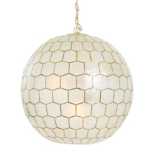 Load image into Gallery viewer, Leonard 1 - Light Unique / Statement Globe Pendant with Capiz Accents
