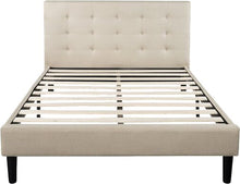 Load image into Gallery viewer, Full Taupe Leonard Upholstered Platform Bed 7050
