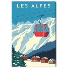 Load image into Gallery viewer, 24&quot; H x 16&quot; W x 1.5&quot; D Les Alpes Travel Poster - Painting on Canvas
