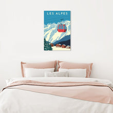 Load image into Gallery viewer, 24&quot; H x 16&quot; W x 1.5&quot; D Les Alpes Travel Poster - Painting on Canvas
