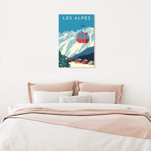 24" H x 16" W x 1.5" D Les Alpes Travel Poster - Painting on Canvas