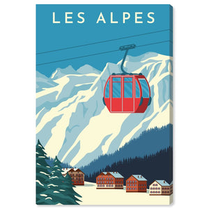 24" H x 16" W x 1.5" D Les Alpes Travel Poster - Painting on Canvas