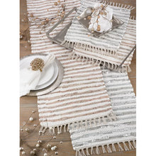Load image into Gallery viewer, Gray Les Fêtes Chindi Striped Rectangular Placemat (Set of 4)

