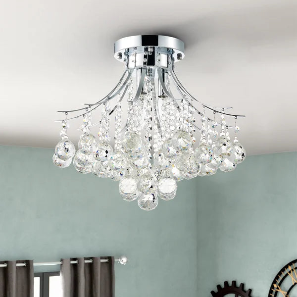 Lesbury 3 - Light Unique Tiered Chandelier with Crystal Accents