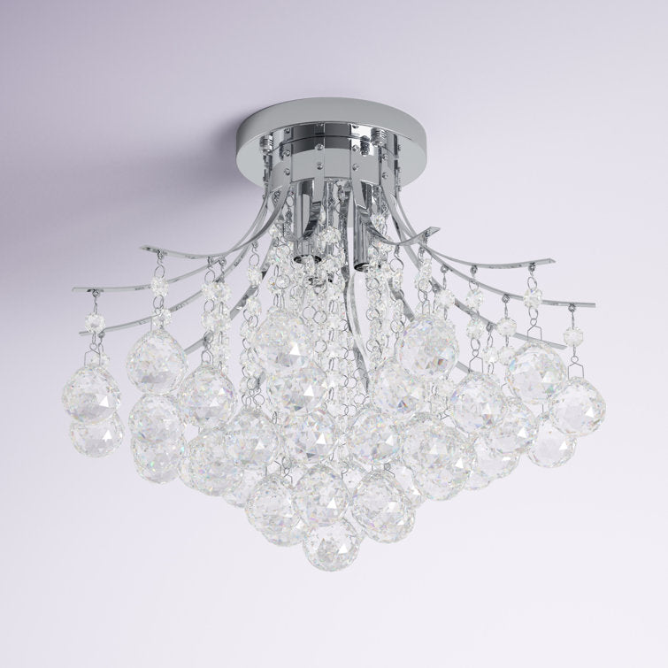 Lesbury 3 Light Unique Tiered Chandelier with Crystal Accents