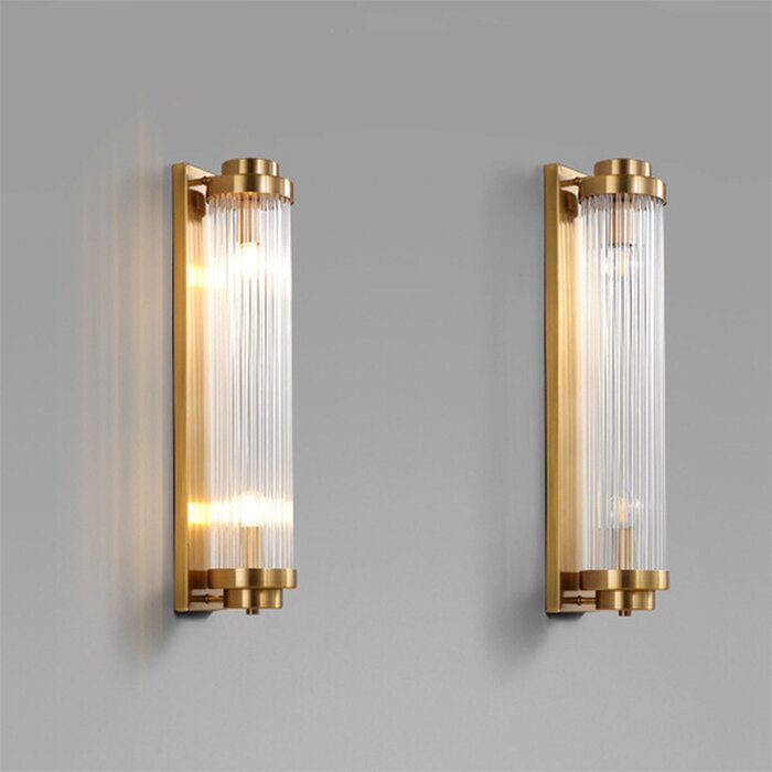 Lesie 1 pc Gold Wall Sconce Flush-Mounted Wall Lamp, (Set of 2) - 2 Boxes