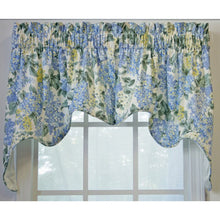 Load image into Gallery viewer, Levant Blue Hydrangea 2 Piece Window Valance &amp; Cafe Curtain (ND815)
