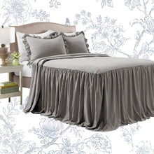 Load image into Gallery viewer, Queen Bedspread + 2 Shams Dark Gray Lewis Coverlet Set 1458AH
