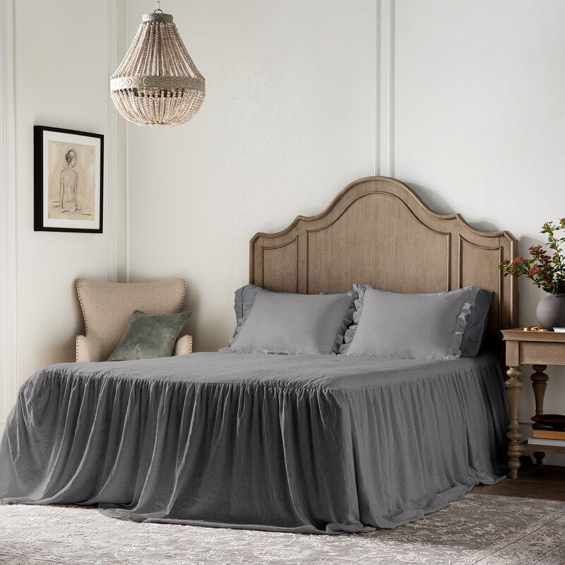 Queen Bedspread + 2 Shams Dark Gray Lewis Coverlet Set 1458AH