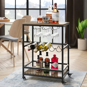 Lex Industrial Rectangular Wine Rack Bar Cart Salvage Co Fishers