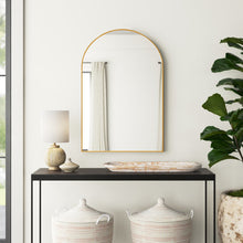 Load image into Gallery viewer, Gold Leyburn Arch Metal Wall Mirror
