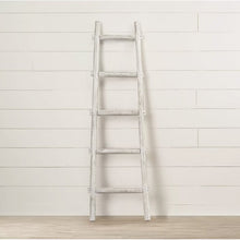 Load image into Gallery viewer, White Washed Decorative Five Step Blanket Ladder #9544

