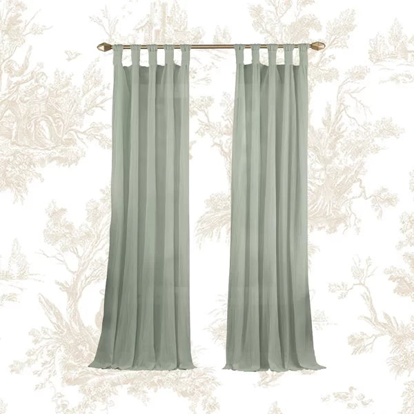 Liebert Solid Semi-Sheer Tab Top Single Curtain Panel, 50