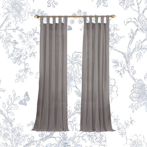 Liebert Solid Semi-Sheer Tab Top Single Curtain Panel Set of 2 GL842
