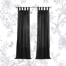 Load image into Gallery viewer, Liebert Solid Semi-Sheer Tab Top Single Curtain Panel 50&quot; x 84&quot; (SET OF 2)
