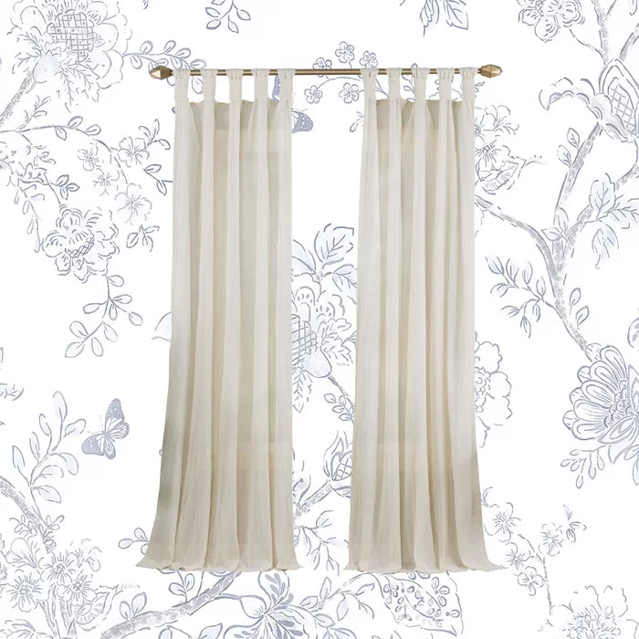 Liebert Solid Semi-Sheer Tab Top Single Curtain Panel, 50