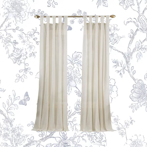 Liebert Solid Semi-Sheer Tab Top Single Curtain Panel, 50