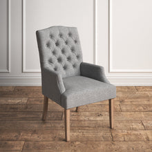 Load image into Gallery viewer, Lila Tufted Linen Arm Chair
