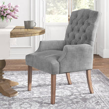Load image into Gallery viewer, Lila Tufted Linen Arm Chair
