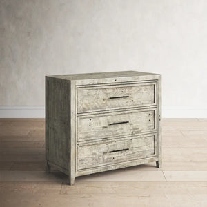 Lilly 32'' Tall 3 - Drawer Solid Wood Bachelor's Chest in Corsican Grey