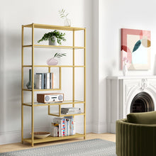 Load image into Gallery viewer, Lilyana 72&#39;&#39; H x 40&#39;&#39; W Steel  Geometric Bookcase 5486RR
