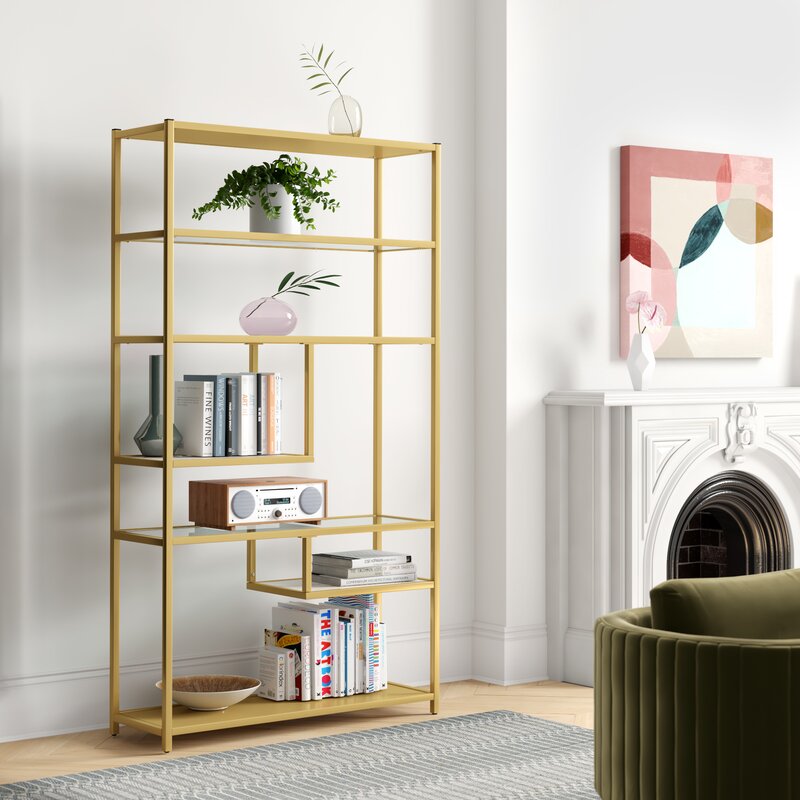 Lilyana 72'' H x 40'' W Steel  Geometric Bookcase 5486RR