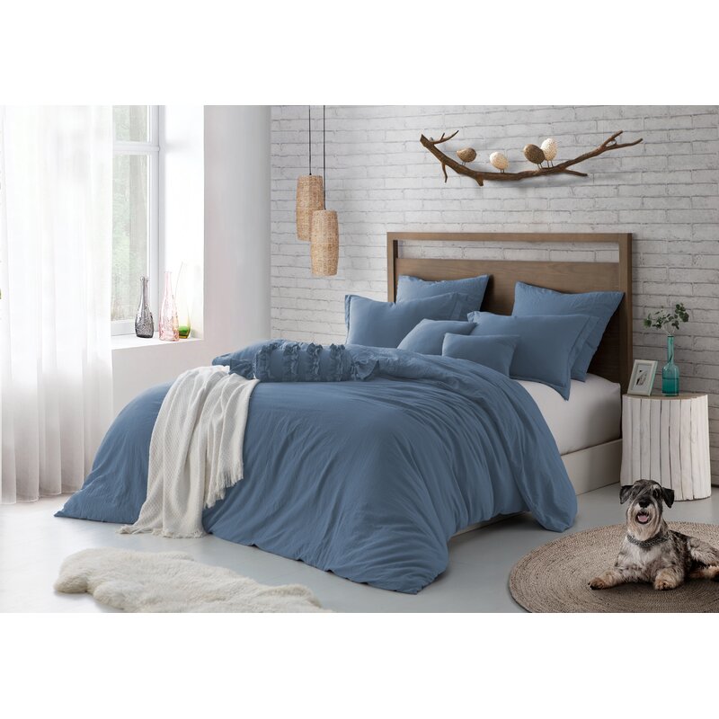 King/Cal.King Duvet Cover + 2 Pillowcases Lincoln Blue Dusk Microfiber 3 Piece Duvet Cover Set 2842AH
