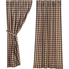 Load image into Gallery viewer, Lined 100% Cotton Plaid Room Darkening Rod Pocket Curtain Panels - Set of 2 (SB470)
