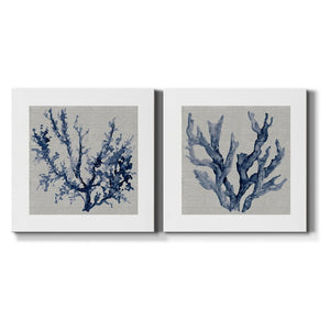 16" H x 32" W x 1" D Linen Sea Coral III - 2 Piece Wrapped Canvas Print Set