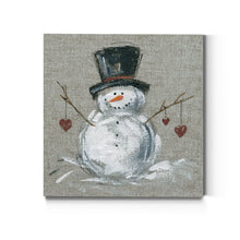 Load image into Gallery viewer, 32&quot; H x 32&quot; W x 1&quot; D Linen Snowman II - Wrapped Canvas Print
