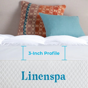 3 Inch Down Alternative Fiber Bed Mattress Topper by Linenspa Essentials - White - Twin