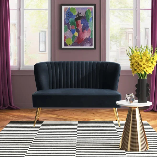 Lisette 47'' Velvet Armless Loveseat