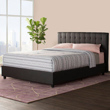 Load image into Gallery viewer, Queen Black Littrell Tufted Upholstered Platform Bed MRM2412
