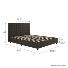 Load image into Gallery viewer, Queen Black Littrell Tufted Upholstered Platform Bed MRM2412
