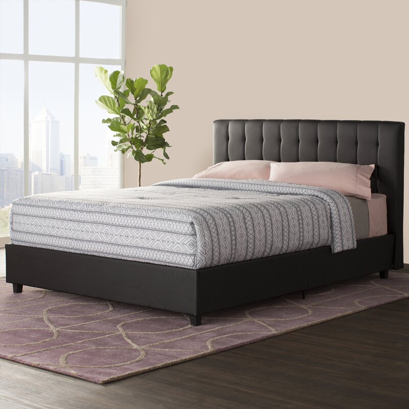 Queen Black Littrell Tufted Upholstered Platform Bed MRM2412