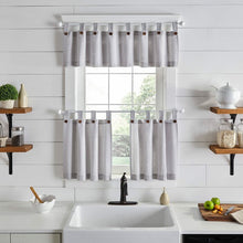 Load image into Gallery viewer, 30&quot; W x 24&quot; L Liviana Striped Cotton Tailored Kitchen Curtain (Set of 2)
