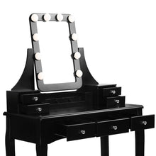 Load image into Gallery viewer, Black Lizete Vanity Set with Stool and Mirror (MH34)
