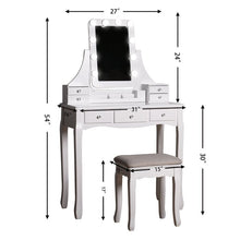 Load image into Gallery viewer, Lizete White Vanity Set with Stool and Mirror (SB1220)

